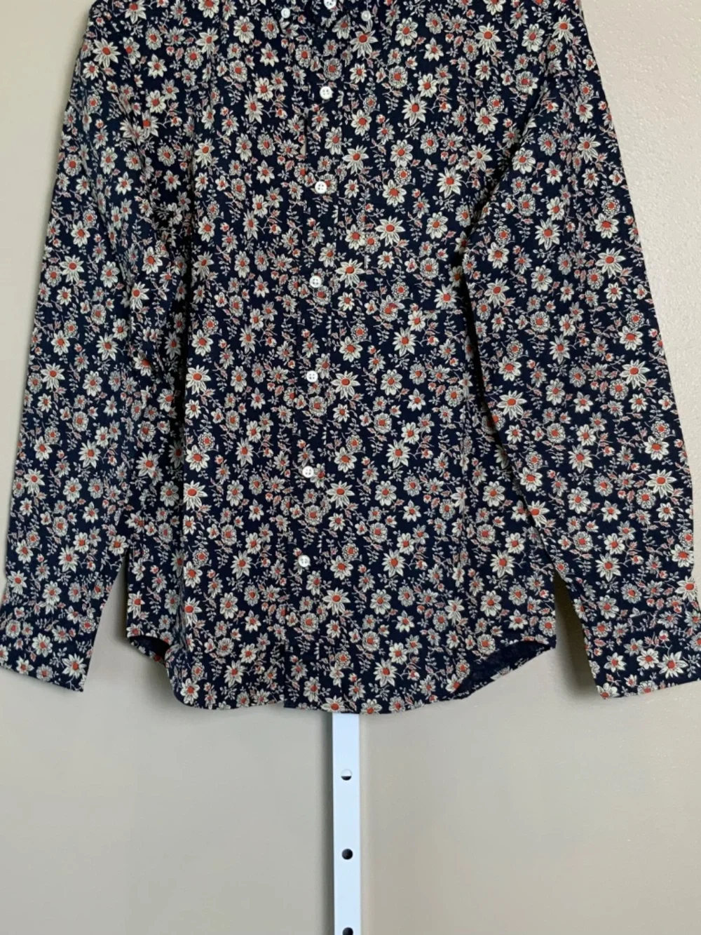 J. Crew Floral Slim Untucked Stretch Secret Wash Cotton Poplin Button Down Shirt